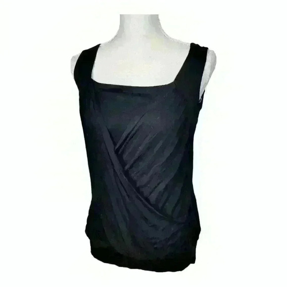 NWT NEW CABLE & GAUGE Woman BLACK Faux 2 pc Top CROSSOVER Front accent Small - Picture 2 of 8